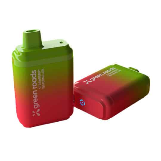 Green Roads Strawberry Watermelon 1200MG CBD Vape showing top and bottom views.