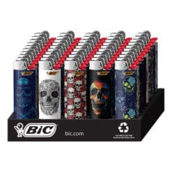BIC Skull series Lighter in a display tray with 8 different designs. 