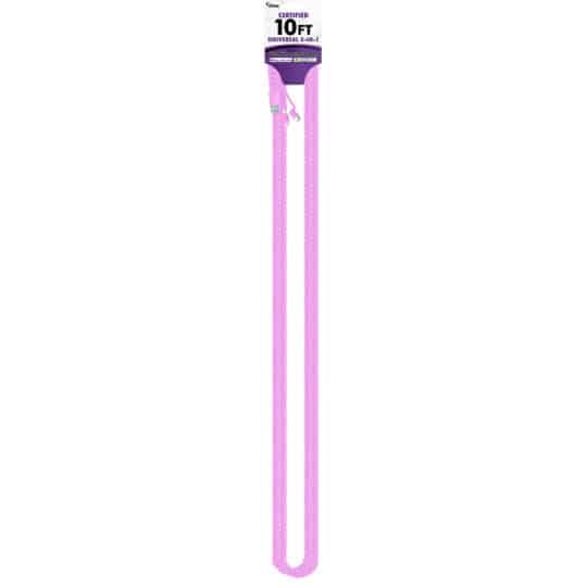 CBTEK 3-in-1 10ft Nylon Hanging Cable shown in light pink color.