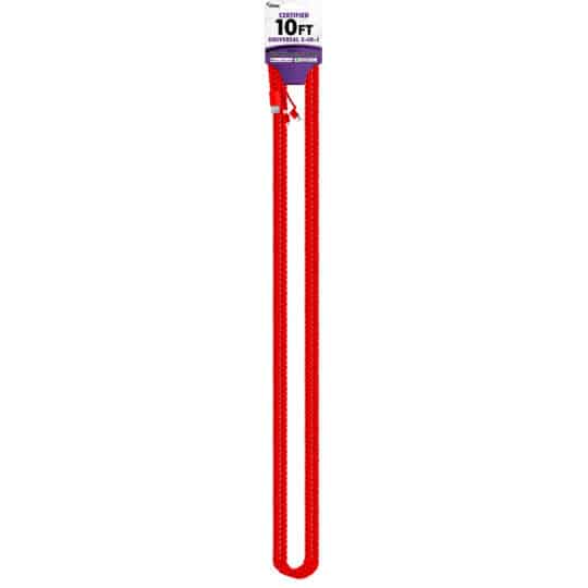 CBTEK 3-in-1 10ft Nylon Hanging Cable shown in red color.