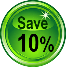 Save 10 percent colorful green button