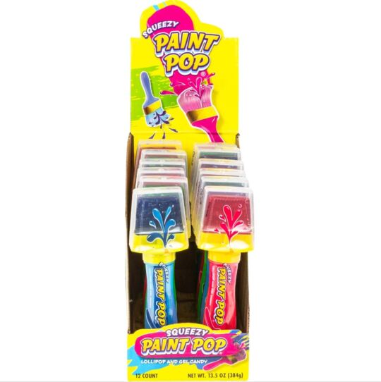 Squeezy Paint Pop Candy display front view.