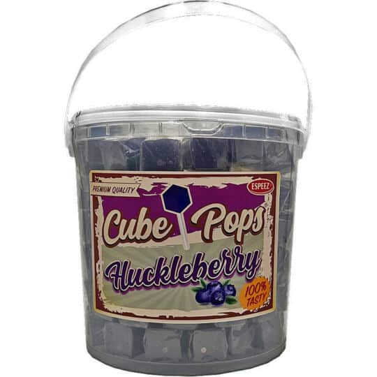 Huckleberry Cube Shaped Suckers in 100ct Jars