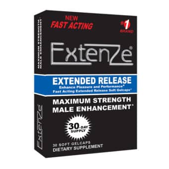 Extenze 30 count maximum strength gelcaps left angle view