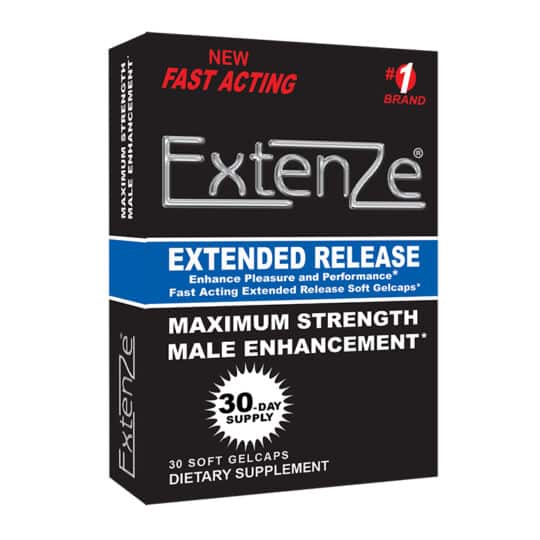 Extenze 30ct Gelcaps--Left Angle Extenze 30 count maximum strength gelcaps left angle view