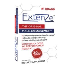 Extenze 30 count Original tablets box left angle view