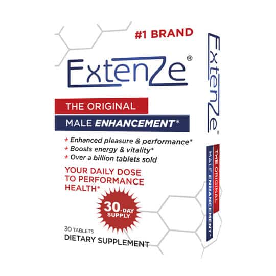 Extenze 30 count Original tablets box right angle view