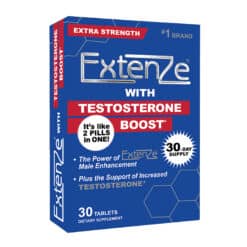 Extenze Testosterone Boost 30 count box left angle view