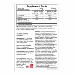 Alteril sleep aid 30ct softgels showing back panel with supplement facts.