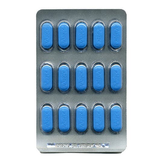 Extenze 15 count Original tablets in a blister foil pack