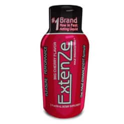 ExtenZe Cherry liquid 2 ounce Shot bottle.
