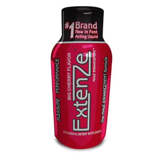 ExtenZe Cherry liquid 2 ounce Shot bottle.