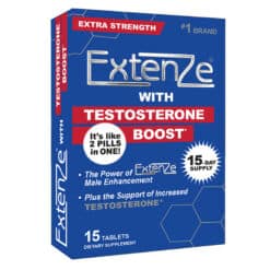 Extenze Testosterone Boost 15 count box left angle view