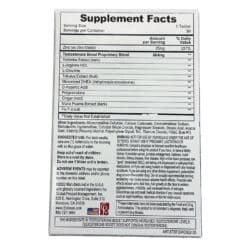 Extenze Testosterone Boost 30 count back panel supplement facts