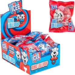 ICEE Bear Ring Lollipop display with each