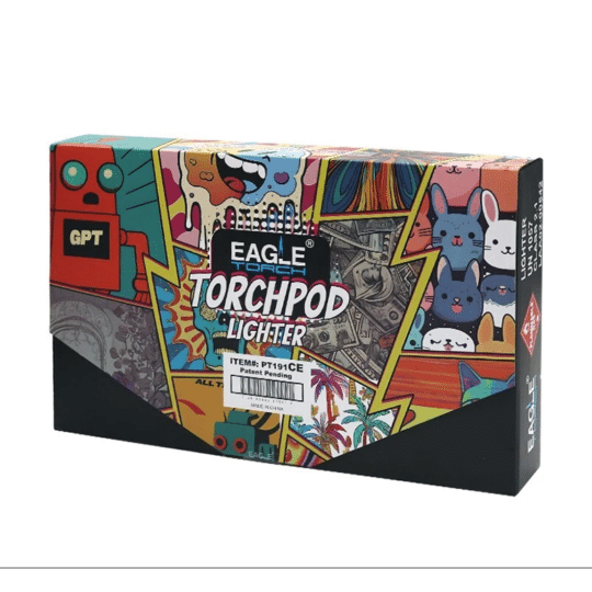 Eagle Torch Lighter POD E Design counter display closed, sealed box.